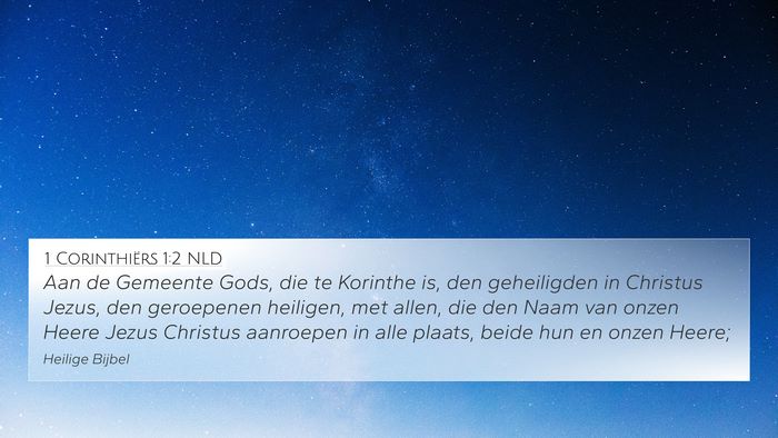 1 Corinthiërs 1:2 NLD Bible Verse Image