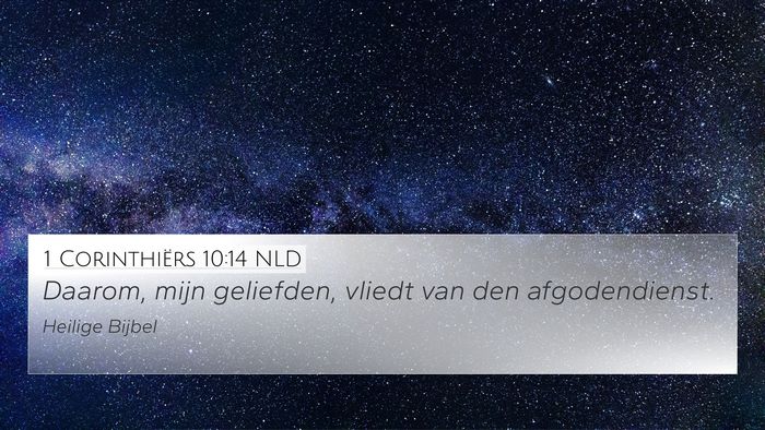 1 Corinthiërs 10:14 NLD Bible Verse Image