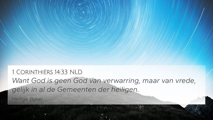 1 Corinthiërs 14:33 NLD Bible Verse Image