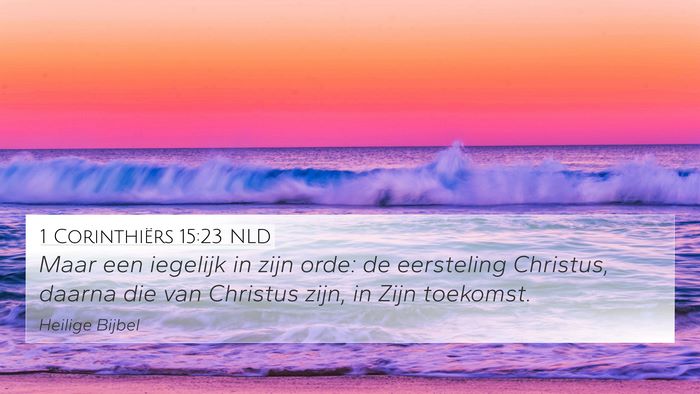 1 Corinthiërs 15:23 NLD Bible Verse Image