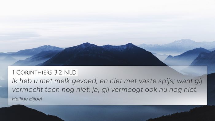 1 Corinthiërs 3:2 NLD Bible Verse Image