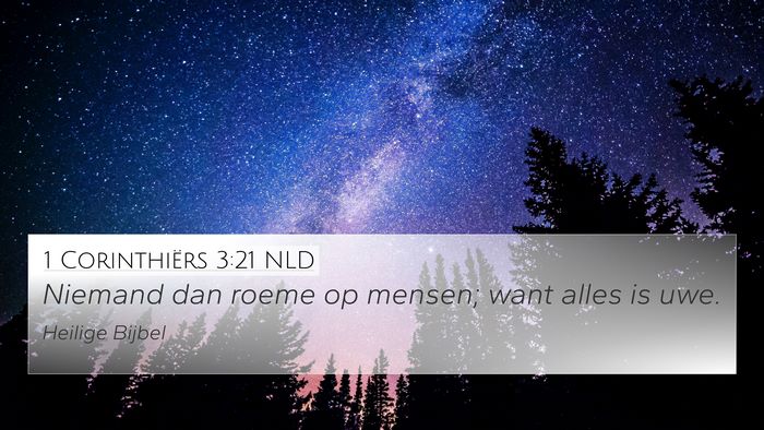 1 Corinthiërs 3:21 NLD Bible Verse Image