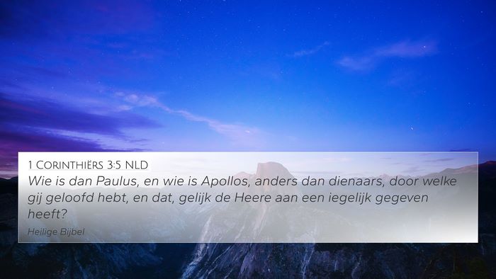 1 Corinthiërs 3:5 NLD Bible Verse Image