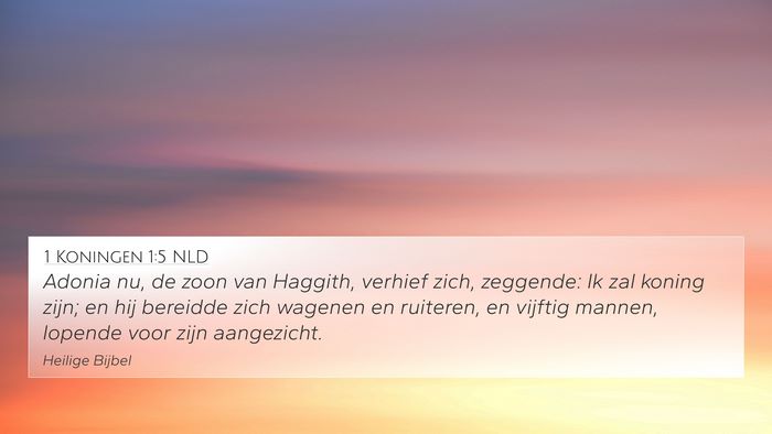 1 Koningen 1:5 NLD Bible Verse Image