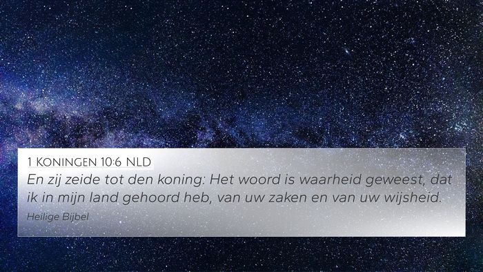 1 Koningen 10:6 NLD Bible Verse Image