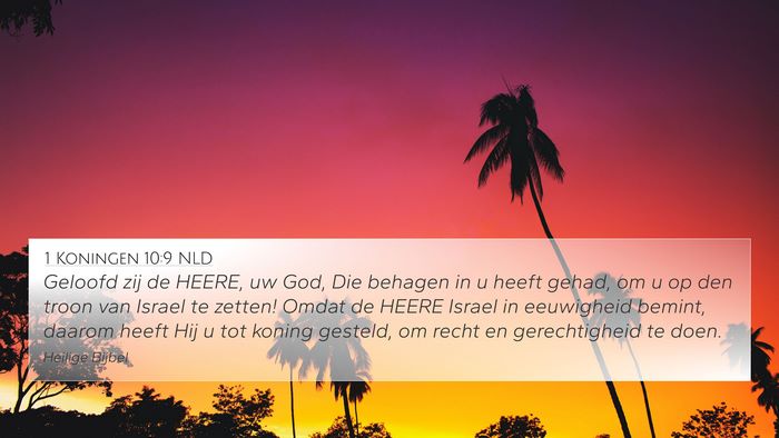1 Koningen 10:9 NLD Bible Verse Image