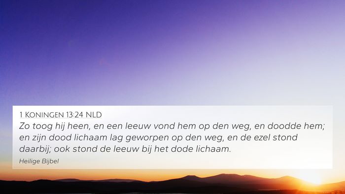 1 Koningen 13:24 NLD Bible Verse Image