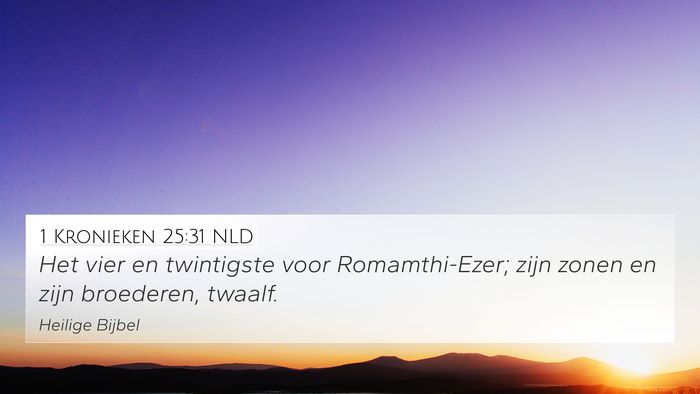 1 Kronieken 25:31 NLD 4K Wallpaper - Het vier en twintigste voor Romamthi-Ezer; zijn - 4K Wallpaper Bible Verse