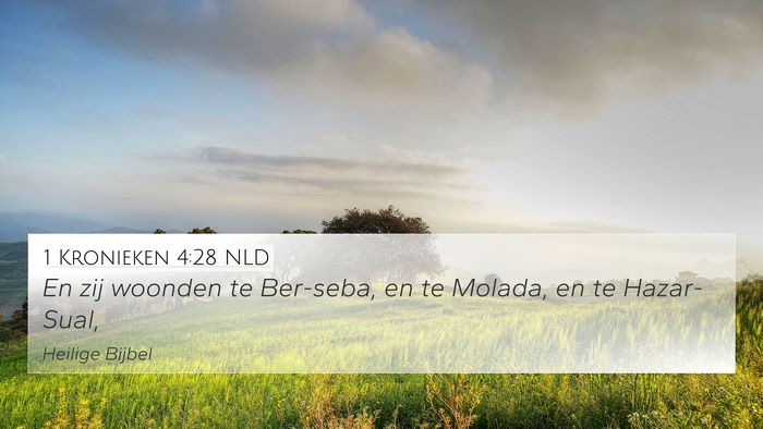 1 Kronieken 4:28 NLD Bible Verse Image