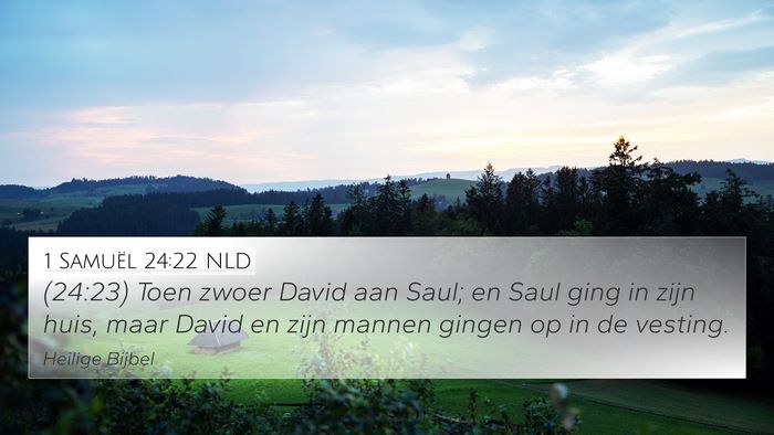 1 Samuël 24:22 NLD 4K Wallpaper - (24:23) Toen zwoer David aan Saul; en Saul ging - 4K Wallpaper Bible Verse
