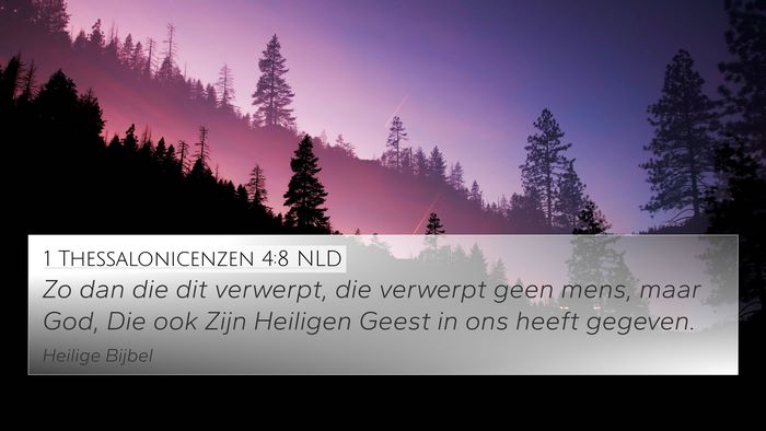 1 Thessalonicenzen 4:8 NLD Bible Verse Image