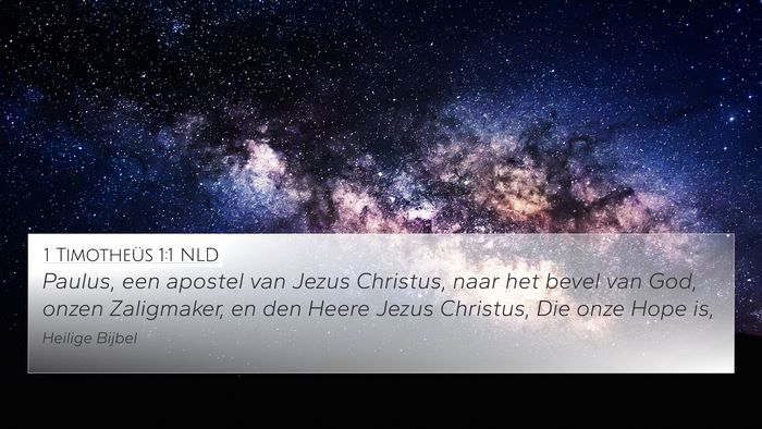 1 Timotheüs 1:1 NLD 4K Wallpaper - Paulus, een apostel van Jezus Christus, naar het - 4K Wallpaper Bible Verse