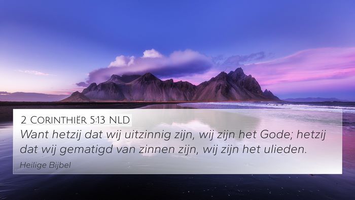 2 Corinthiër 5:13 NLD Bible Verse Image
