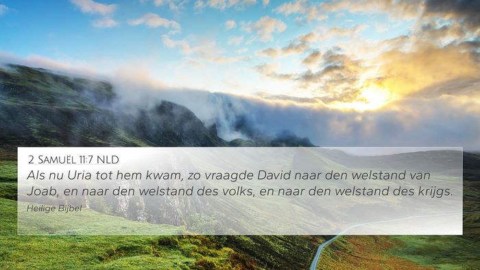 2 Samuël 11:7 NLD 4K Wallpaper - Als nu Uria tot hem kwam, zo vraagde David naar - 4K Wallpaper Bible Verse