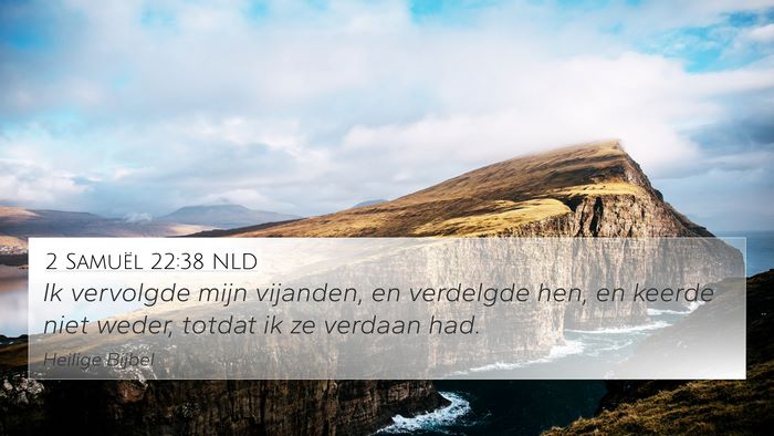 2 Samuël 22:38 NLD 4K Wallpaper - Ik vervolgde mijn vijanden, en verdelgde hen, en - 4K Wallpaper Bible Verse