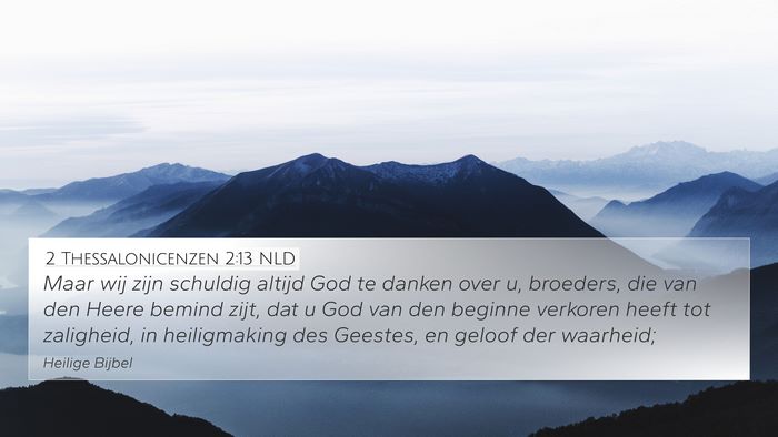 2 Thessalonicenzen 2:13 NLD Bible Verse Image