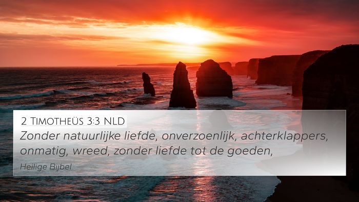 2 Timotheüs 3:3 NLD 4K Wallpaper - Zonder natuurlijke liefde, onverzoenlijk, - 4K Wallpaper Bible Verse