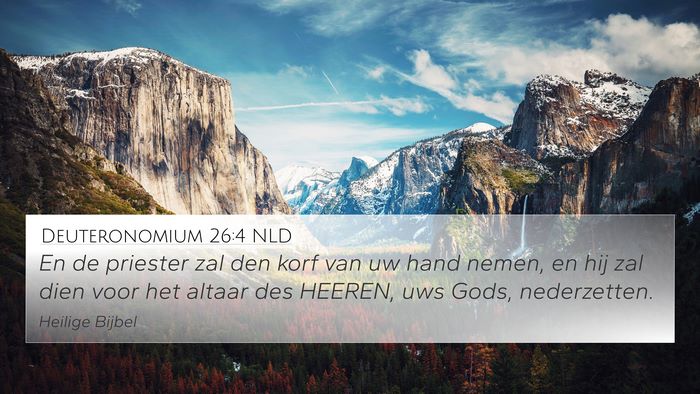 Deuteronomium 26:4 NLD 4K Wallpaper - En de priester zal den korf van uw hand nemen, en - 4K Wallpaper Bible Verse