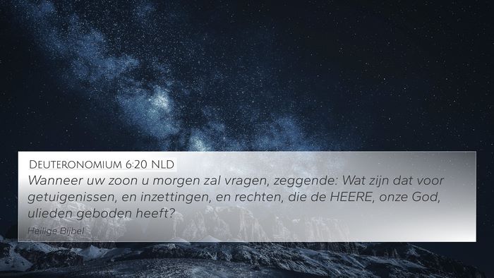 Deuteronomium 6:20 NLD Bible Verse Image