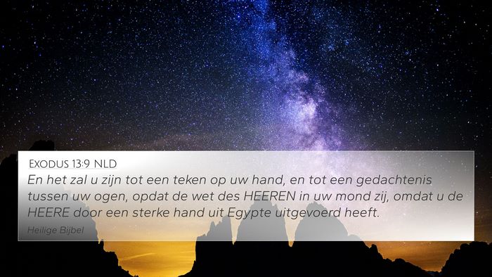 Exodus 13:9 NLD Bible Verse Image