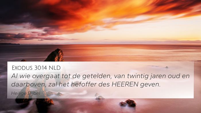 Exodus 30:14 NLD 4K Wallpaper - Al wie overgaat tot de getelden, van twintig - 4K Wallpaper Bible Verse