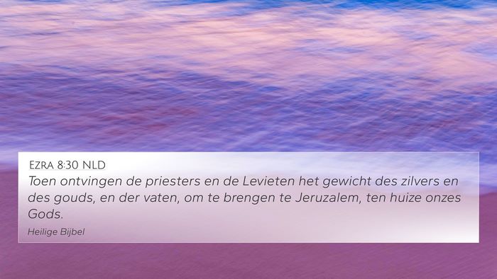 Ezra 8:30 NLD 4K Wallpaper - Toen ontvingen de priesters en de Levieten het - 4K Wallpaper Bible Verse
