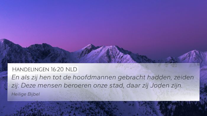 Handelingen 16:20 NLD Bible Verse Image