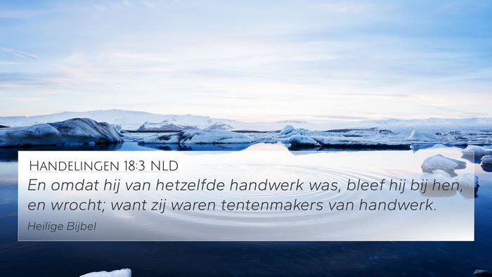 Handelingen 18:3 NLD Bible Verse Image
