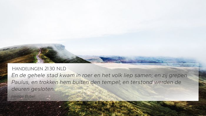 Handelingen 21:30 NLD Bible Verse Image