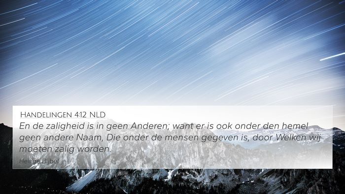 Handelingen 4:12 NLD Bible Verse Image