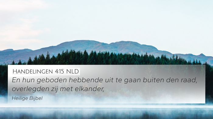 Handelingen 4:15 NLD Bible Verse Image