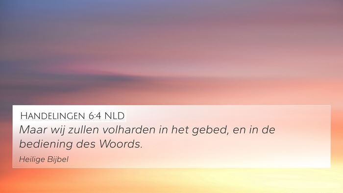 Handelingen 6:4 NLD Bible Verse Image