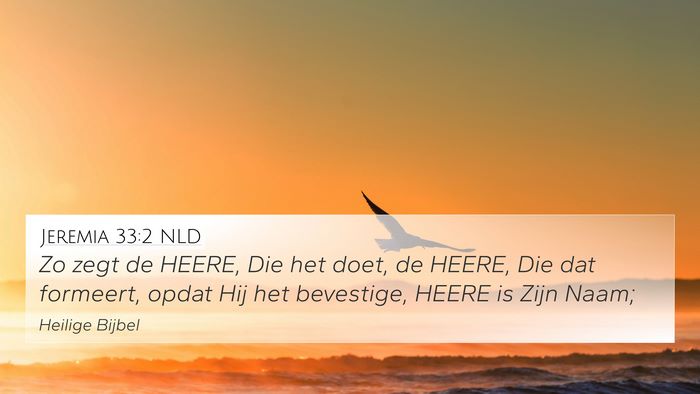 Jeremia 33:2 NLD Bible Verse Image