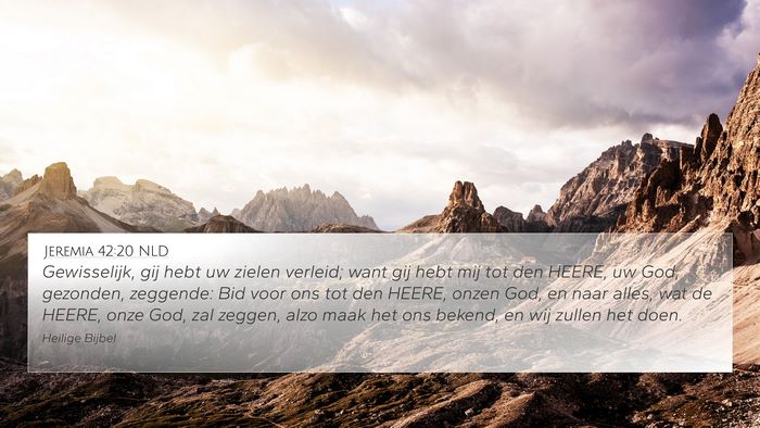 Jeremia 42:20 NLD Bible Verse Image