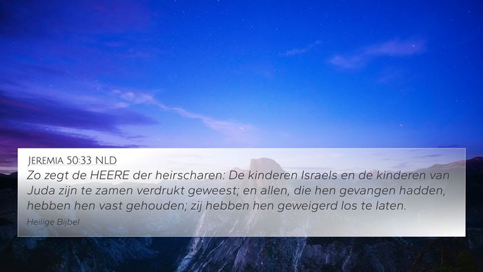 Jeremia 50:33 NLD Bible Verse Image