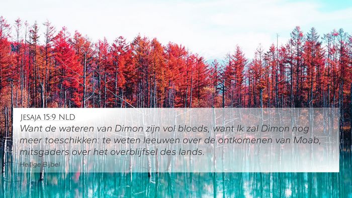 Jesaja 15:9 NLD 4K Wallpaper - Want de wateren van Dimon zijn vol bloeds, want - 4K Wallpaper Bible Verse