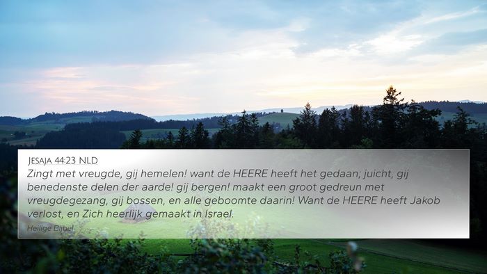 Jesaja 44:23 NLD Bible Verse Image