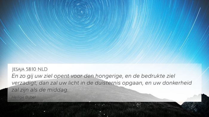 Jesaja 58:10 NLD Bible Verse Image