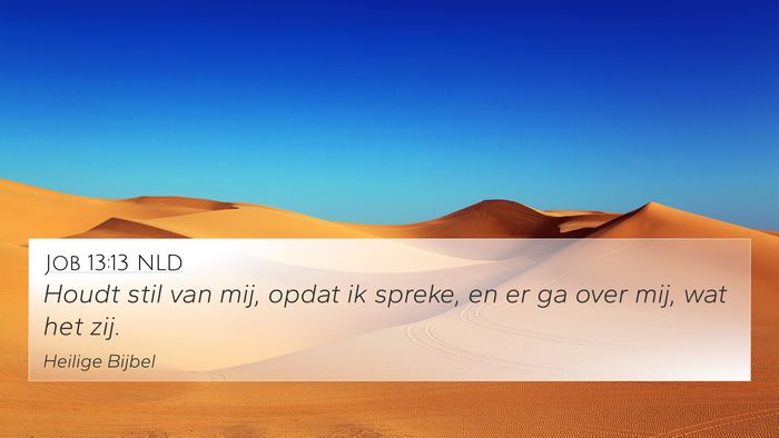 Job 13:13 NLD Bible Verse Image