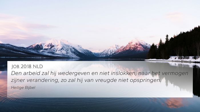 Job 20:18 NLD 4K Wallpaper - Den arbeid zal hij wedergeven en niet inslokken; - 4K Wallpaper Bible Verse