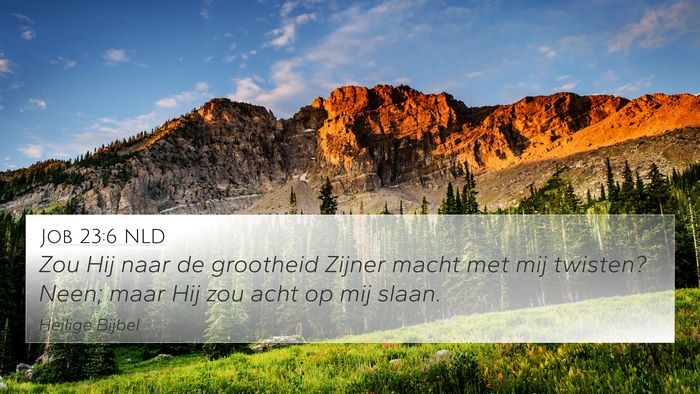 Job 23:6 NLD Bible Verse Image