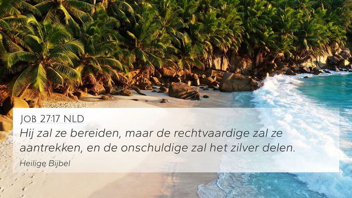 Job 27:17 NLD 4K Wallpaper - Hij zal ze bereiden, maar de rechtvaardige zal ze - 4K Wallpaper Bible Verse