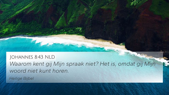 Johannes 8:43 NLD Bible Verse Image