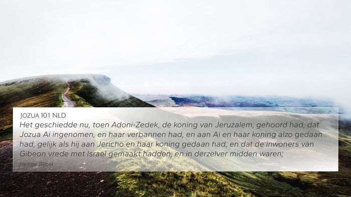 Jozua 10:1 NLD Bible Verse Image