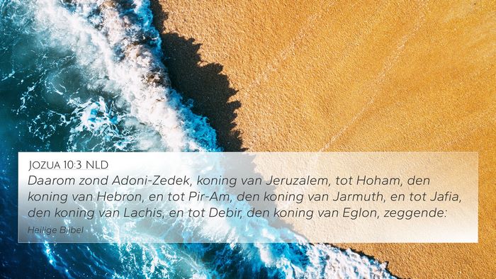 Jozua 10:3 NLD Bible Verse Image