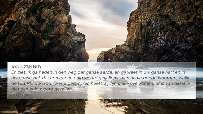 Jozua 23:14 NLD 4K Wallpaper - En ziet, ik ga heden in den weg der ganse aarde; - 4K Wallpaper Bible Verse