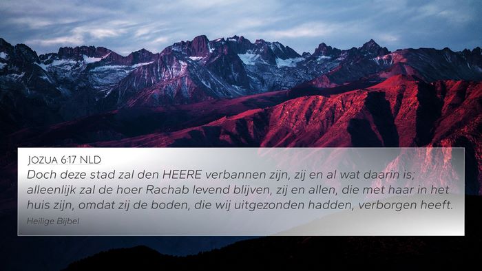 Jozua 6:17 NLD Bible Verse Image