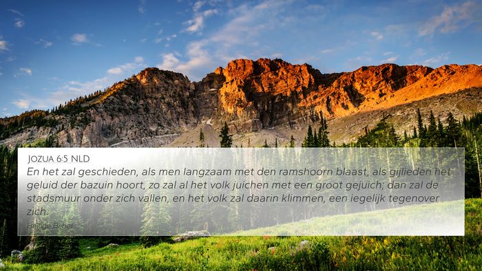 Jozua 6:5 NLD 4K Wallpaper - En het zal geschieden, als men langzaam met den - 4K Wallpaper Bible Verse