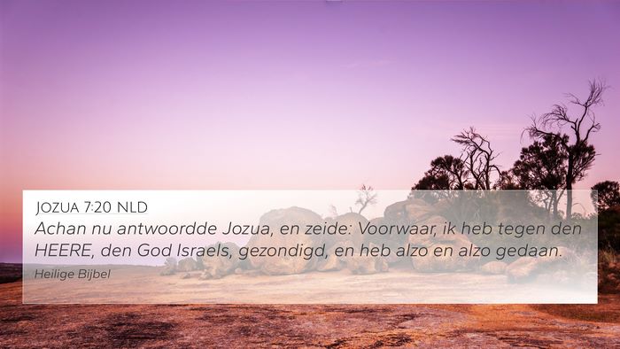 Jozua 7:20 NLD Bible Verse Image