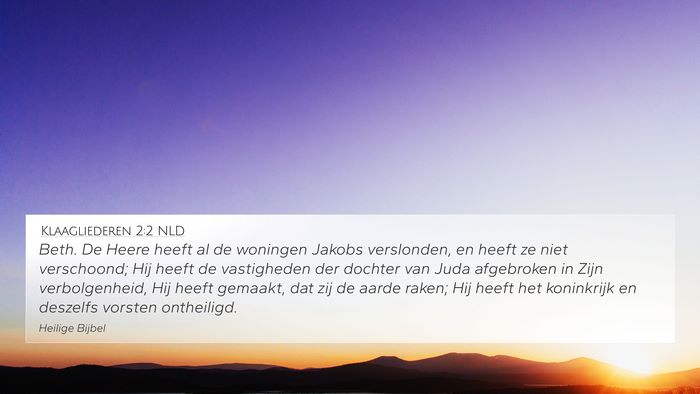 Klaagliederen 2:2 NLD Bible Verse Image